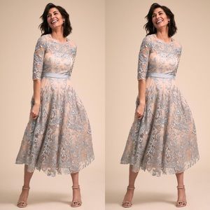 BHLDN Linden Blue Tea Midi Dress